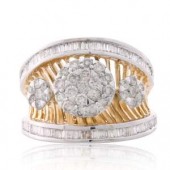 Designer Ring with Certified Diamonds in 18k Yellow Gold - LR2158P